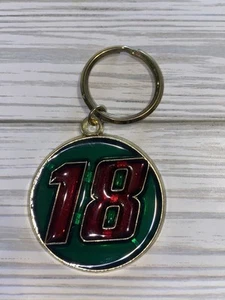 NASCAR #18 Round Sun Catcher: Green And Red- Bobby Labonte Kyle Busch Keychain - Picture 1 of 5