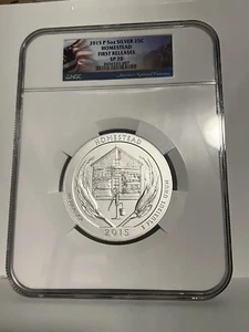 2015-P 5 oz Silver NGC ATB Homestead SP-70 FIRST RELEASES COA BOX - Picture 1 of 2