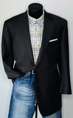 Blazer Chaqueta Abrigo Hombre Canali Fodera Lana Marrón Micro Rayas 56 EU 46R EE. UU. Foto 1 de 4