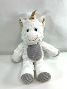 Peluche imbottito Spark Create Imagine Unicorno oro bianco e grigio 17" sonaglio pieghe - Foto 1 di 4