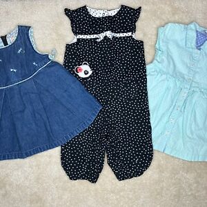 Gymboree Baby Girls 6 - 12 M Dress Romper Lot Pants Short Sleeve Denim Panda