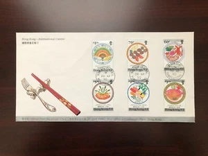Hong Komg 1990 First Day of Issue FDC Cover Scott #564-569 International Cuisine - Picture 1 of 2