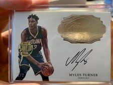 2016-17 Panini Flawless Myles Turner Gold Proof On Card Gold Auto 1/2! eBay 1/1!