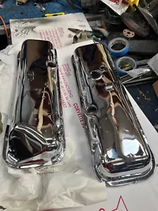 1967-68 Chevelle 427 396 CHROME EXACT CORRECT BIG BLOCK VALVE COVERS rocker - Picture 1 of 6