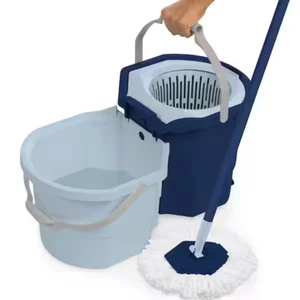 Casabella Clean Water Microfiber Spin Mop with 2-Bucket System Blue/White Home - Picture 1 of 11