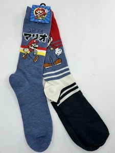 Super Mario Herren Crew Socken Schuhgröße 6,5 - 12 Nintendo 2 Paar Pack 2021 - Bild 1 von 9