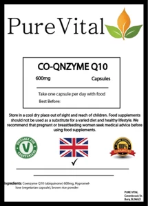 Coenzima Q10 (CoQ10) Capsule 600mg - Supporto Cuore ed Energia di PureVital - Foto 1 di 1
