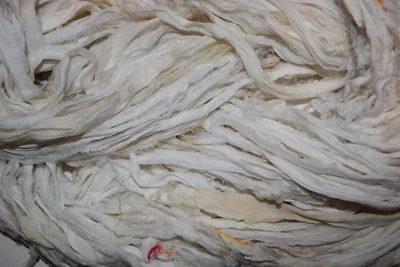100g Natural Sari chiffon Silk Ribbon Clearance  off white - Image 1 of 2