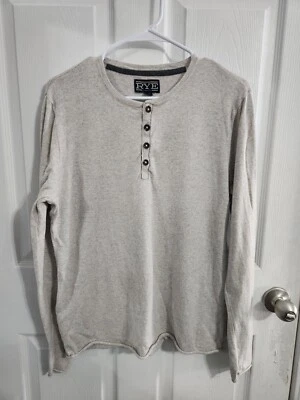 Rye Hawker long sleeve linen blend Lightweight Henley men minimalist small - Image 1 of 4