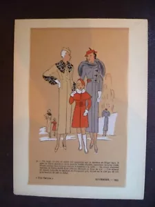 A FRENCH, VINTAGE FASHION DESIGN PRINT. 1963s HAUTE COUTURE DRESS DESIGN PRINT - Picture 1 of 5