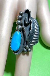 ANILLO GRANDE Pueblo Sam Lovato Plata Esterlina TURQUESA Kewa Santa Domingo 925 6.5 - Imagen 1 de 8