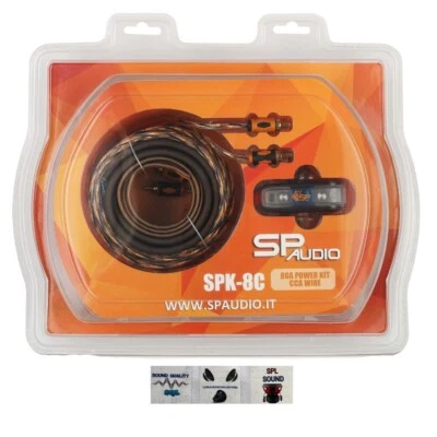 1Sp Audio SPK-8C Kit de Cables 8 Awg Amplificadores Barra BAR Hotel + 3 Pegatina - Imagen 1 de 4
