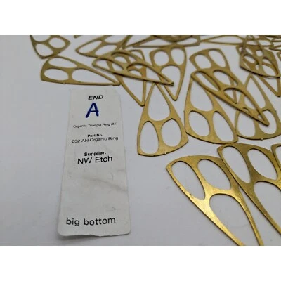 JEWELRY MAKING SUPPLIES Brass Cut Out Triangles NW Etch - Image 1 of 4