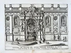 1691 Giov. Fr. Venturini (1650-1710) Nymphaeum, Palazzo Borghese in Rome - Picture 1 of 3