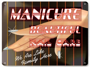 NAILS manicure METAL SIGN BEAUTY SALON finger NAIL CARE SHOP wall decor 026 - Picture 1 of 1