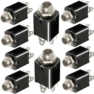 GOOBAY ✅Klinken Einbaubuchse 6,35mm Mono Kunststoff 10 Stück Einbaubuchse Buchse