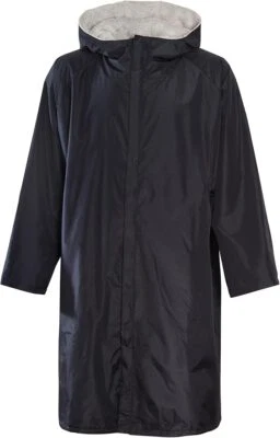 Black Waterproof Changing Robe Adult Windproof Fleece Hooded Swimming Quick Dry - Image 1 of 4