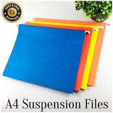 20 x A4 SUSPENSION FILES MIXED COLOUR with TABS/INSERTS HANGING CABINET FILES UK