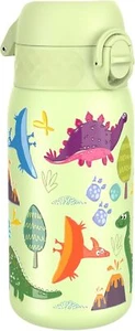 Ion8 Kids Water Bottle, Steel 400 ml/13 oz, Leak 13.5 Ounces, Dinosaurs - Picture 1 of 9