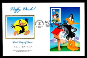 DAFFY DUCK IMPERF FIRST DAY COVER - RIGHT SIDE PANE - Picture 1 of 2