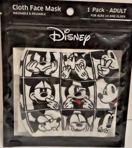 Disney Gesichtsmaske Mickey Mouse Expressions Erwachsene Baumwolle waschbar Tuch versiegelt - Bild 1 von 11