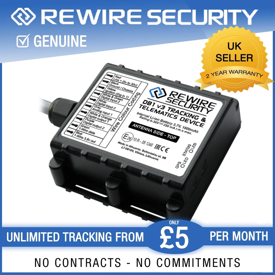 Gps Tracker For Fleet Car Van Motorcycle Boat Tracking Device Waterproof DB1