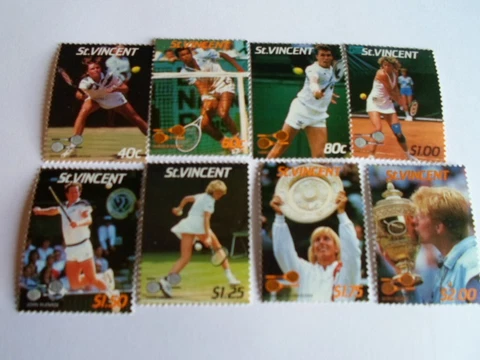 St. Vincent complete MNH set Scott #s 988-995 Tennis Cover