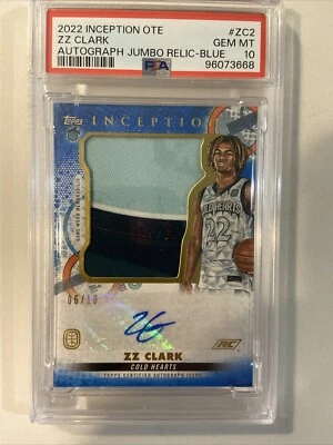 2022 INCEPTION OTE RC ZZ CLARK 6/10 AUTO JUMBO 2 CLR PATCH RELIC-BLUE PSA 10 🔥 - Image 1 of 2
