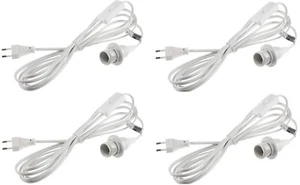 4 er Set Netzkabel mit Schalter und E14 Fassung 3,4m Kabel Lampenfassung Leuchte - Bild 1 von 4