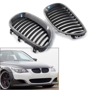 Front Kidney Grille Grill For BMW E60 E61 M5 5 Series 2004-2009 Carbon Pair US - Bild 1 von 11