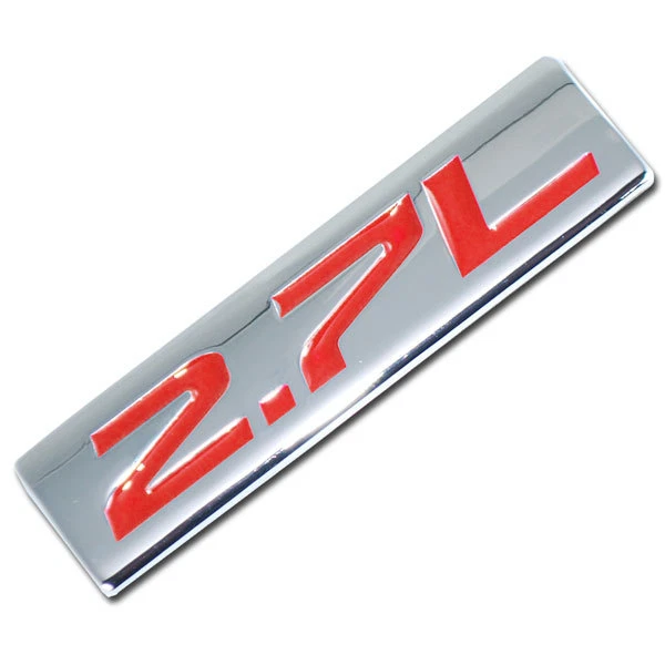 METAL CROMADO/ROJO 2.7L MOTOR CARRERA MOTOR INTERCAMBIO EMBLEMA INSIGNIA PARA PUERTA CAPÓ MALETERO Foto 1 de 1