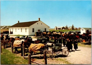 Postcard Ontario Elmira ON Old Order Mennonites Church Horses Buggies - Picture 1 of 2