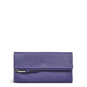 Radley Purse Indigo Purple Large Grained Leather Flapover Coleman Street - Picture 1 of 5
