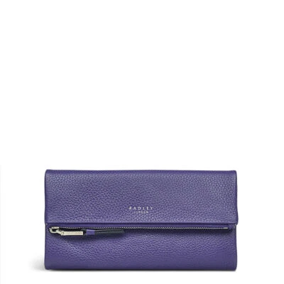 Radley Purse Indigo Purple Large Grained Leather Flapover Coleman Street - Image 1 of 4