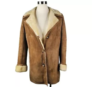 Sheepskin Factory Vintage Brown Genuine Shearling Womens 10 Vintage Jacket - Picture 1 of 10