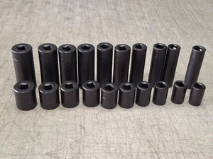 20 USA CRAFTSMAN 1/2" DR DEEP SHALLOW 6 POINT IMPACT SOCKET SET METRIC 19 - 10MM - Bild 1 von 15