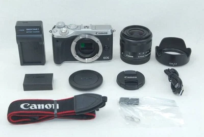 Canon EOS M6 Серебряный EF-M 15-45 мм F3.5-6.3 это STM объектив набор работает - Изображение 1 из 4