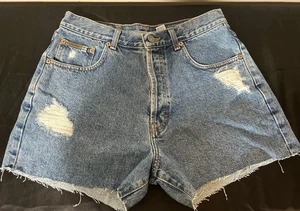 Vintage 90s Calvin Klein Denim Shorts Womens Size 11 Blue Mom Jean USA - Picture 1 of 15