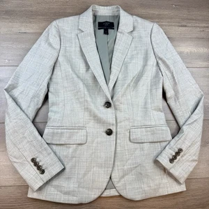 Chaqueta J Crew 1035 Dos Botones Super 120s Lana Merino Para Mujer 0 Gris Blazer Muesca - Imagen 1 de 19