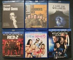*USED DVD IN BLURAY CASE* Uncut Gems, Ender's Game, Red 2, Monuments Men, Spring - Picture 1 of 2