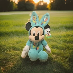  Disney Mickey Mouse Pastell Osterhase Hase Plüsch von Just Play 2017 Neu mit Etikett - Bild 1 von 6