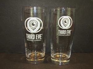THIRD EYE BREWING CO. Set of 2 Glass Beer Glasses LIVE LIFE. DO GOOD. DRINK BEER - Picture 1 of 7