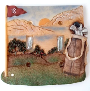 Coperchio interruttore luce golf vintage resina doppio interruttore copertura piastra parete - Foto 1 di 3