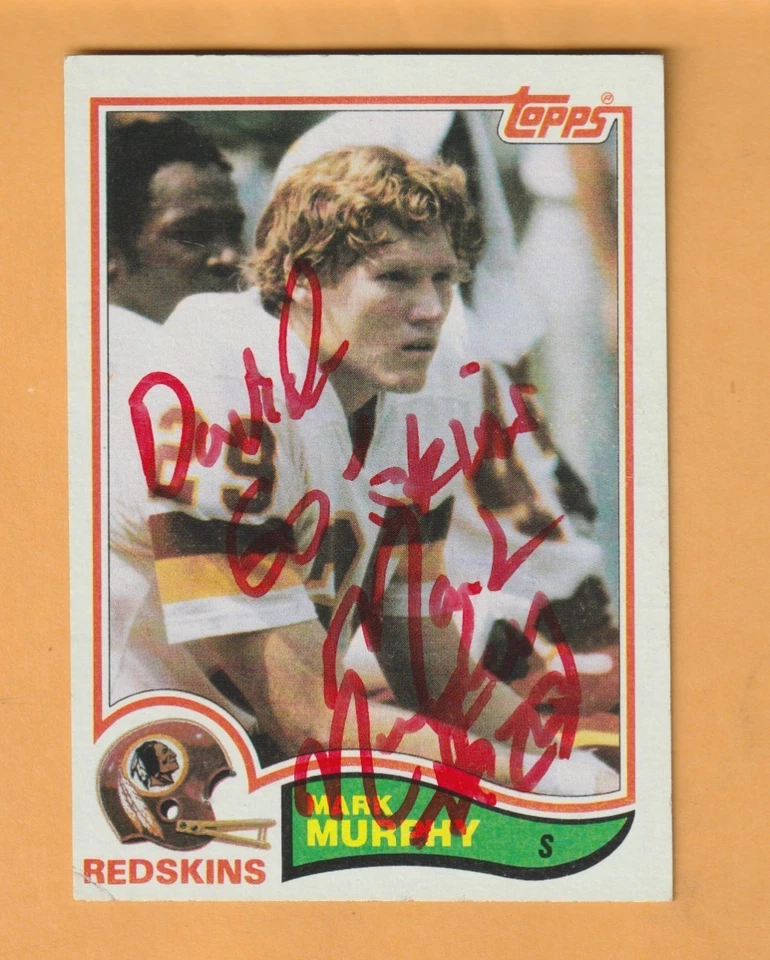 Mark Murphy Washington Redskins AUTO Signed 1982 Topps Clarence New York - Image 1 of 2