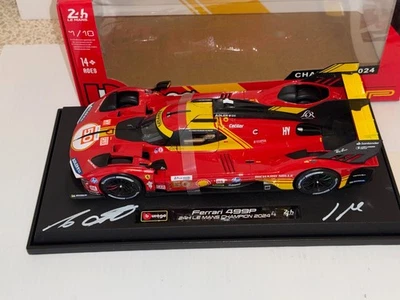 Coche ganador Lemans 24 horas 2024 #50, Ferrari 499P, firmado por conductores, Burago, 1/18 Foto 1 de 4