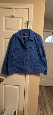 Chaps 女式蓝色牛仔夹克,尺寸 2X — 第 1/3 张图片