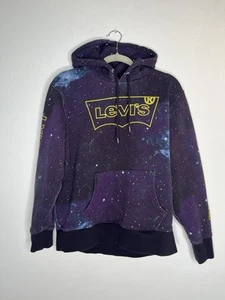 Levis Hoodie Mens Large Purple Star Wars Galaxy Tie Dye Pullover Sweatshirt - Picture 1 of 8