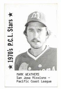 MIKE MARK WEATHERS RARE 1979 Cramer 1970's PCL Stars Minor League card EX+/NR MT - Picture 1 of 1