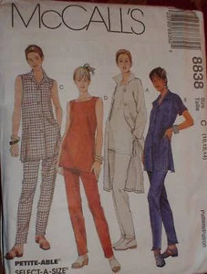 8838 Vintage McCalls SEWING Pattern Misses Shirt Pants CASUAL UNCUT NEW FF SEW - Picture 1 of 1