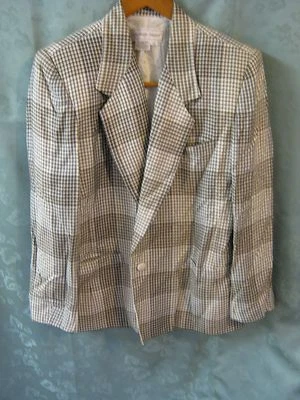 Blazer a Cuadros Michelle Stuart Años 80 De Colección Talla 14 Chaqueta de Carrera Forrada Foto 1 de 4